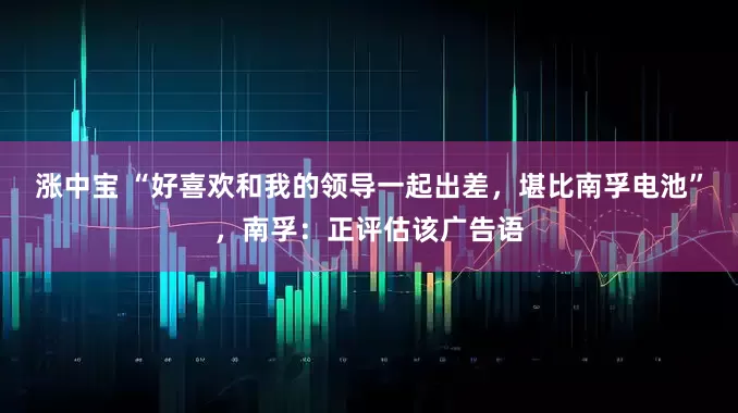 涨中宝 “好喜欢和我的领导一起出差，堪比南孚电池”，南孚：正评估该广告语